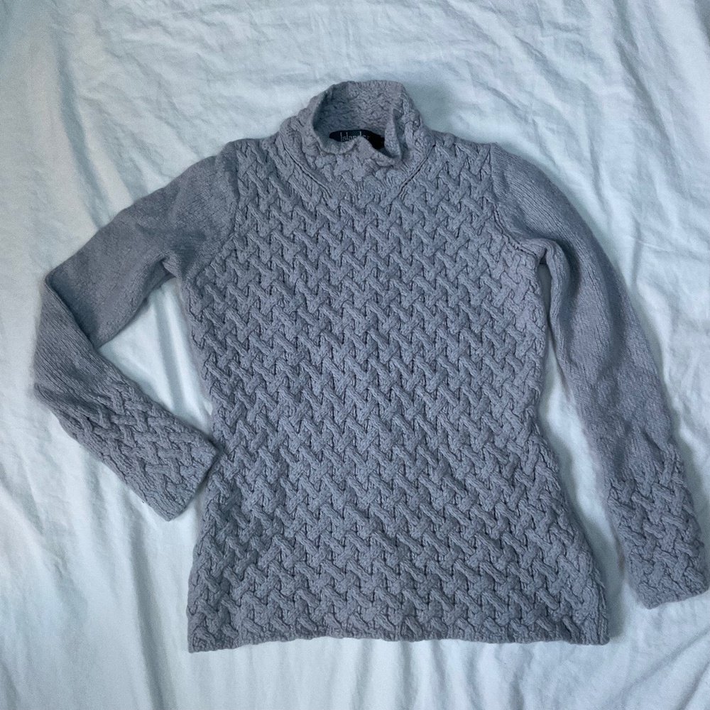 Wool and Cashmere Irish Cable-Knit Sweater by Islander (size small)